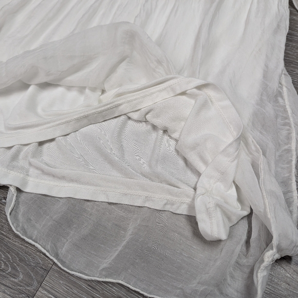 Bellambra white sheer silk blouse fairy sleeves lace bodice size L ethereal - Picture 7 of 14